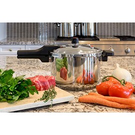 Barton 7.4-Quart Pressure Cooker Stovetop Pot Pressure Regulator Fast Cooking Steam Release Valve, Stainless Steel