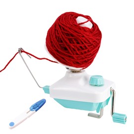 Raocan Yarn Winder, Wool Winder with Scissors, Hand Operated Winding Wool Winder Machine for Yarn, Tabletop Clamp, Yarn String Ball Winder (Cyan)