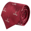 King & Priory Golf Clubs Burgundy Red Herringbone Embroidered Tie