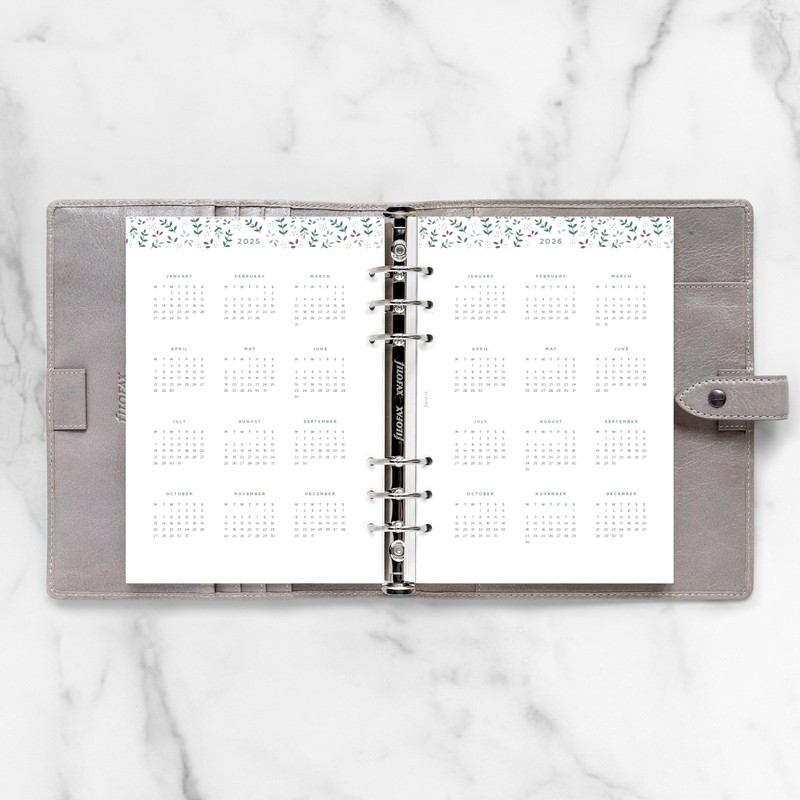 Filofax Calendar Diary Refill, A5 Size, Week-to-View, Garden Minimal Diary
