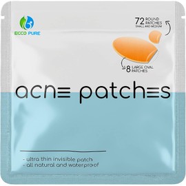 Parche para acné – Parche hidrocoloide para espinillas faciales – Tratamiento para el cuidado de la piel de manchas – Puntos invisibles, impermeable, absorbe el Pus, evita cicatrices, reduce el dolor y el enrojecimiento del acné – 72 pequeños y medianos r