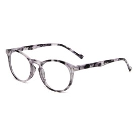 Calabria MDR8003 Round Reading Glasses +7.00 Grey Tortoise Women Single Power Reader Trendy Classic Ladies Eyeglass Designer
