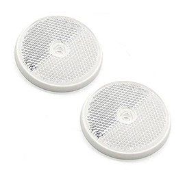 ETUKER Pack of 2 reflectors, round rear reflectors, rear light diffusers reflectors, reflectors for gate posts for caravans, trucks, trailers, boats, motorcycle fences, gate posts
