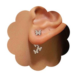 Yheakne Boho Butterfly Ear Jacket Earrings Silver Butterfly Drop Earrings Vintage Butterfly Stud Earrings Multiple Butterfly Earrings Jewelry for Women