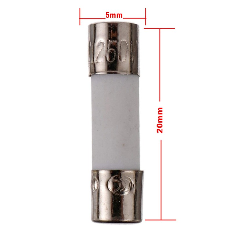 BOJACK T5AH250V 5x20mm 5A 250V Slow-Blow Ceramic Fuses 5 amp