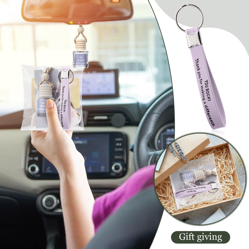 60 Pcs Employee Appreciation Gifts Bulk Car Diffuser Bottle Keychain