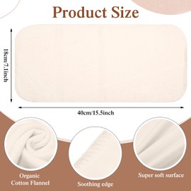 Tingjoo 10 Pcs Organic Cotton Flannel for Castor Oil Pack Wrap Unbleached Reusable Castor Oil Wrap Soothing Heat Compress Soft and Highly Absorbent for Abdomen Liver Joints and Other Areas