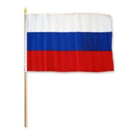 12x18 12''x18'' Wholesale Lot of 6 Russia Stick Flag wood Staff BEST Garden Outdor Decor polyester material FLAG PREMIUM Vivid Color and UV Fade Resistant
