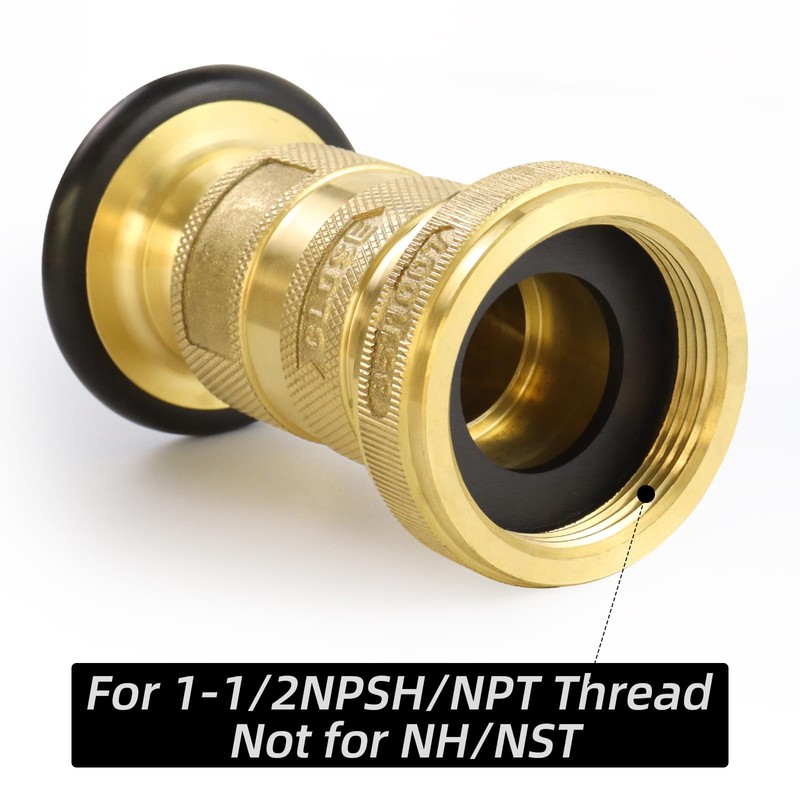 Fire Hose Nozzle 1-1/2" NPSH/NPT Fire Fighter Hose Nozzle 100