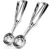 com-four® 2 x Ice Cream Scoops - Polished Stainless Steel