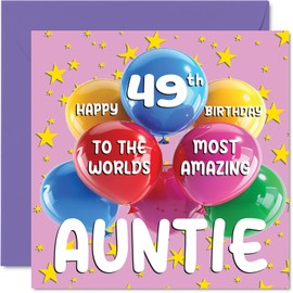 Stuff4 45th Aunt Birthday Card -World's Most Amazing Aunt - Happy 45th Birthday Card for Aunt from Nephew Niece, 5.7 x 5.7 Inch Age 45 Forty-Five Greeting Cards for Aunt Aunty