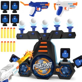 ZJTZJY-Objetivo de Tiro Electrónico, Juego de Tiro con Pelota suspendida con 2 Pistola Juguete, USB Recargable, Rebote Automático & Sonido, Juguete/Regalo Niño 4-15 Años