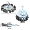 FPPO 3PCS 3 Inch Knotted Wire Wheel Cup Brush and