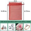 TheDisplayGuys 100-Pack 2x3 Red Sheer Organza Gift Bags with Drawstring,