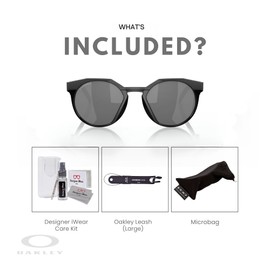 Oakley Hstn (a) 009242A 924201 52MM Matte Black/Prizm Black Round Low Bridge Fit Sunglasses for Men for Women + BUNDLE Accessory Leash + Designer iWear Kit