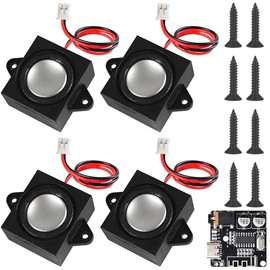 JYUDAUFU 3 Watt 8 Ohm Single Cavity Mini Speaker DIY Micro Full Range Audio Loudspeaker with PH2.0 Terminal Line for Arduino, DIY Electronic Projects with VHM-314 Decoder Board (4Pcs)