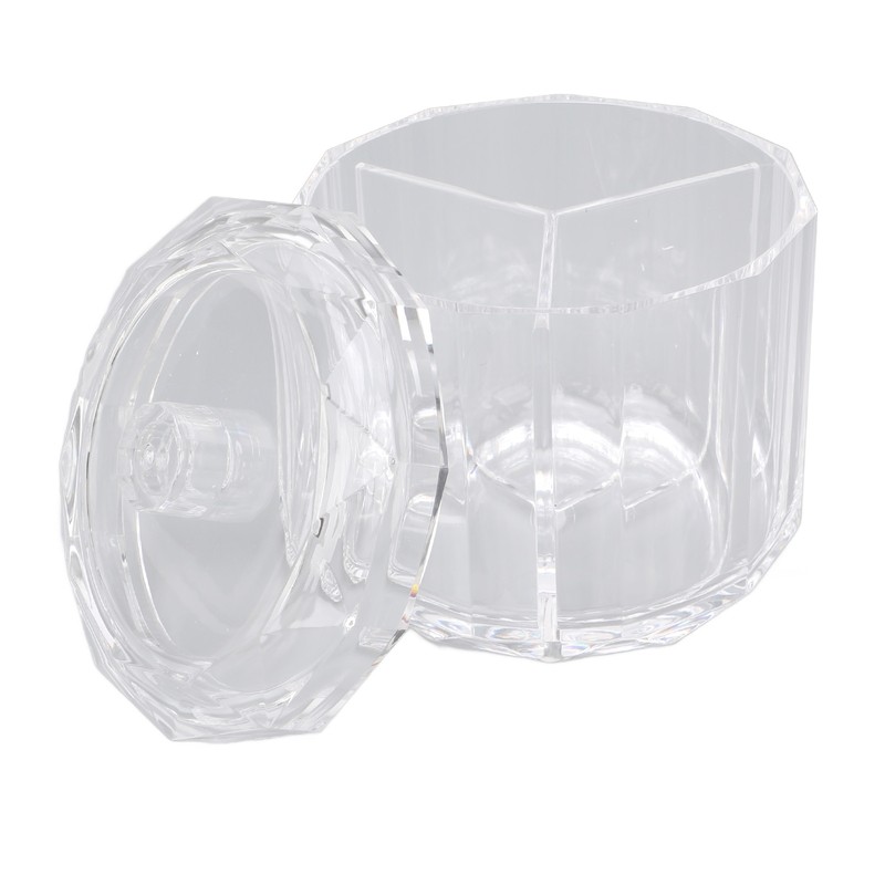 Cotton Swab Holder with Lid Clear Dust Proof Waterproof 3