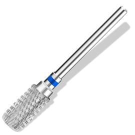 Vnjaoi Super Long Nail Drill Bits Cylindrical, 3/32'' Carbide Tungsten Bits, Suitable for Manicure Pedicure Cuticle Gel Polishing, Remove Dip Powder, Professional Advanced Bits, (Silver, Medium Grit)