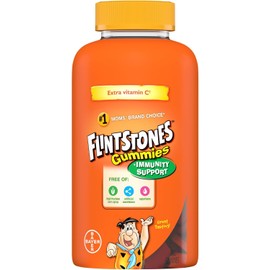 FLINTSTONES Kids Multivitamin Gummies Plus Immunity Support- Multivitamins for Kids, Kids Gummy With Zinc and Extra Vitamin C‡, Free of Artificial Sweeteners, Free of Aspartame, Free of Synthetic FD&C Dyes, 180 Gummies