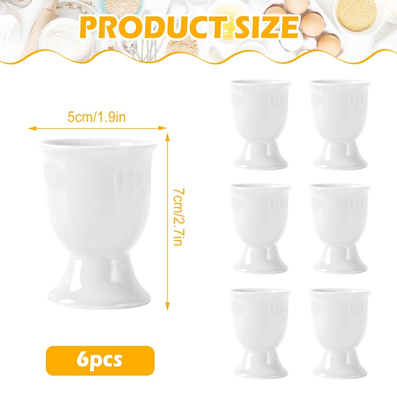 SUPRROW Pack of 6 Ceramic Egg Cups Colourful Ceramic Egg