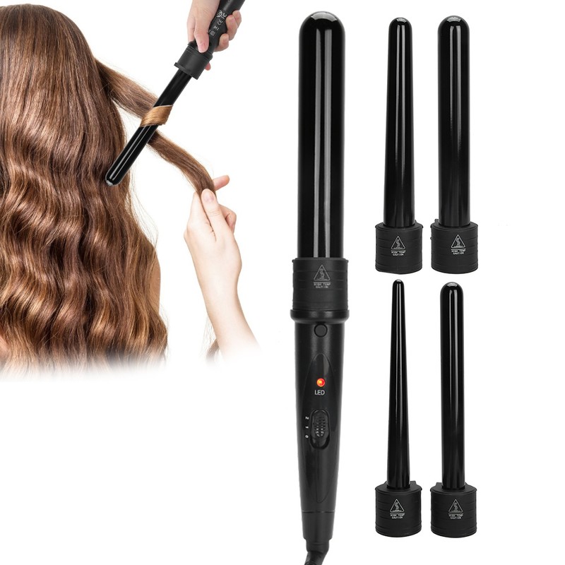 5‑In‑1 Curling Iron LED Adjustable Temperature Hair Styling Curling Iron
