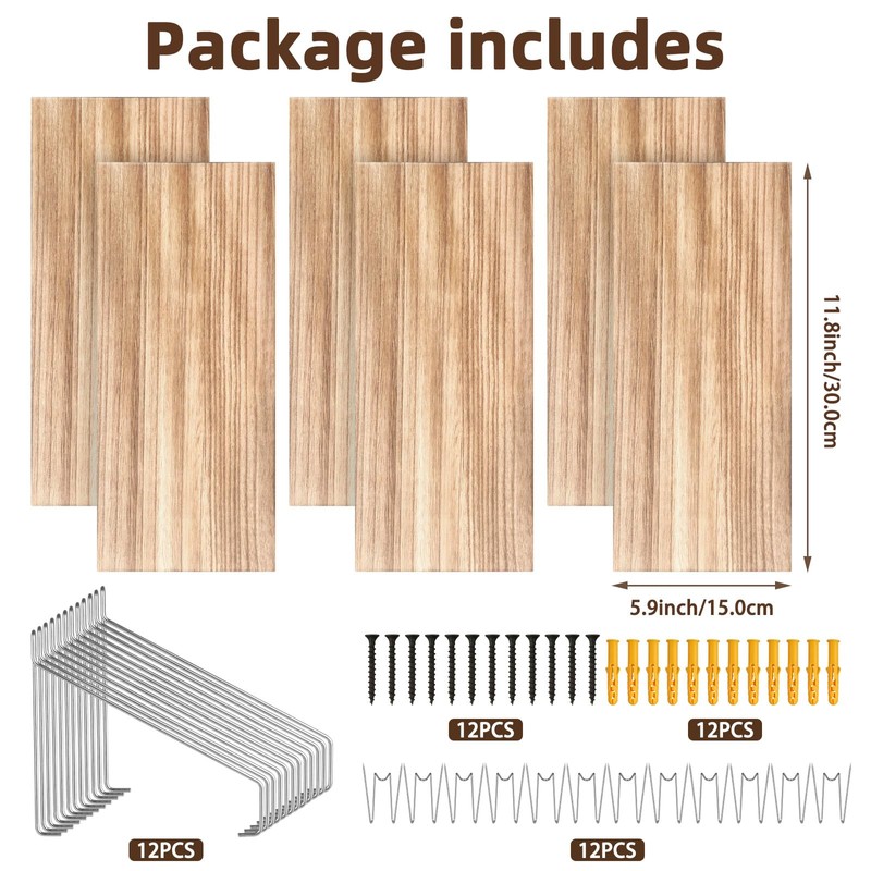 VZZNN Fabric Wall Cubicle Shelf with Hooks (11.8' Wooden), Office