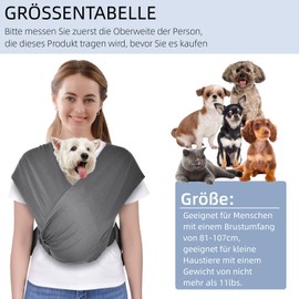 CUBY Dog Carrier Bag, Wrapped Dog Carry Bag, Forward Facing Backpack Carrier Shoulder to Reduce Back Pain, Hands-Free and Adjustable Puppy Sling (Dark Grey)