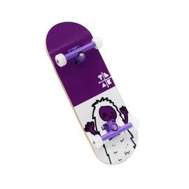 Teak Tuning Complete Fingerboard Purple Yeti Edition - Premium, Heat Transfer Graphic - Pro Shape & Size - Bearing Wheels, Pro Trucks, 61A Pro Duro Bushings - 32mm x 97mm Deck