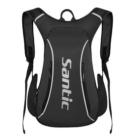 Santic Cycling Backpack 15L Cycling Bag Light Small Bike Bag Mountain Biking Backpack Black