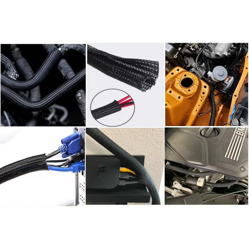 10ft 1/2inch Sleeving Braided Cable Sleeve Cord Protector Wire Tubing