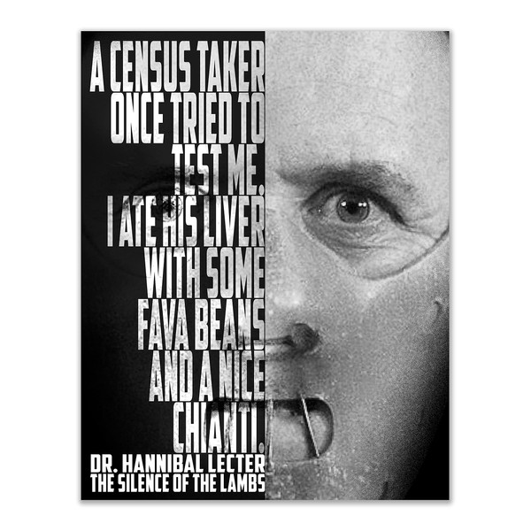 Picture This Prints Hannibal Lector Typography Quote Poster Print -