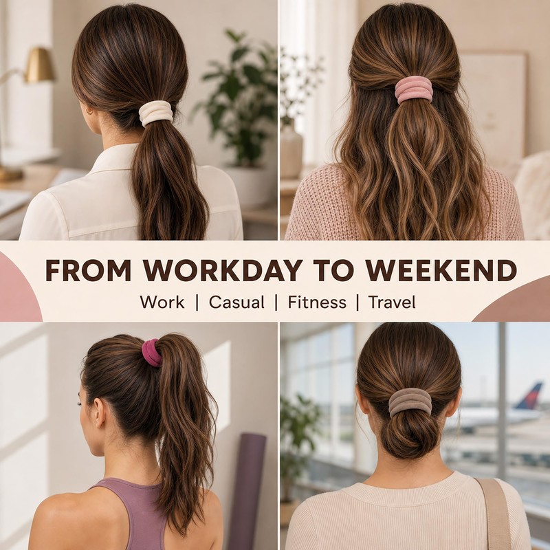 8 Pcs Hair Scrunchies for Women - Seamless Polyester Scrunchies
