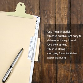 Bull Paper Clips, 4in Metal Bull Clips Large Binder File Money Binder Clip Clamps for Home Office School Supplies Yellow