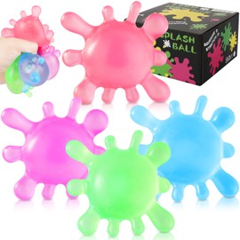 4 Pack Stress Cube Stress Ball, Splat-Tastic Squishy Toy Stress Balls for Adults, Squeeze Sensory Balls Fidget Toys for Kids, Fidget Cube Sensory Balls Stress Stress Splat Toys Anxiety Relief