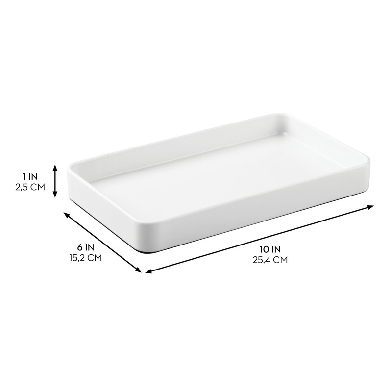 iDesign Stainless Steel Bathroom Tray for Towels, Cosmetics, and Accessories,
