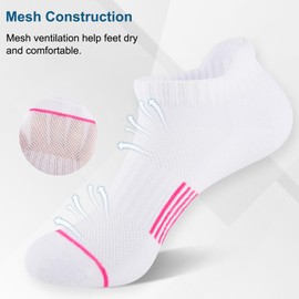 Heatuff 7 Pairs Womens Ankle Socks Athletic Cushioned Anti-Blister Running Low Cut Socks with Tab