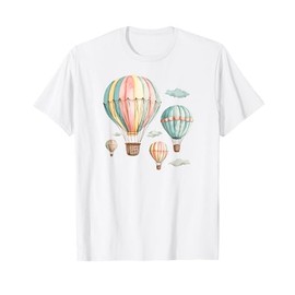 Clouds and Pastel Hot Air Balloons T-Shirt