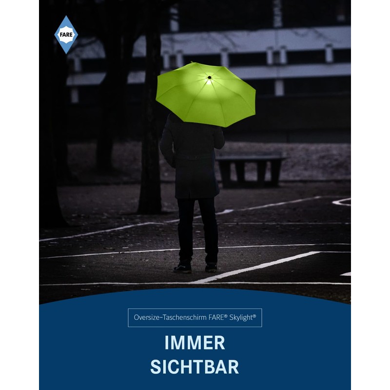 FARE Oversized Pocket Umbrella Skylight - Effective Umbrella with LED