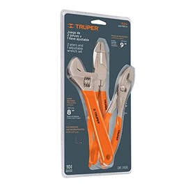 TRUPER JGO-PEPI-3 3-Pc Plier and Adjustable Wrench Set