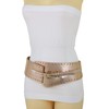 Women Western Fashion Wide Elastic Belt Hip Waist Metal Studs