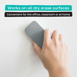 WallDeca Dry Eraser, Felt Bottom Surface Whiteboard Cleaner, Dry Wipe Board Eraser, Magnetic Tool for Dry Erase Board, Works on All Whiteboard Surfaces, Glass Board and Presentation Surfaces (Grey)
