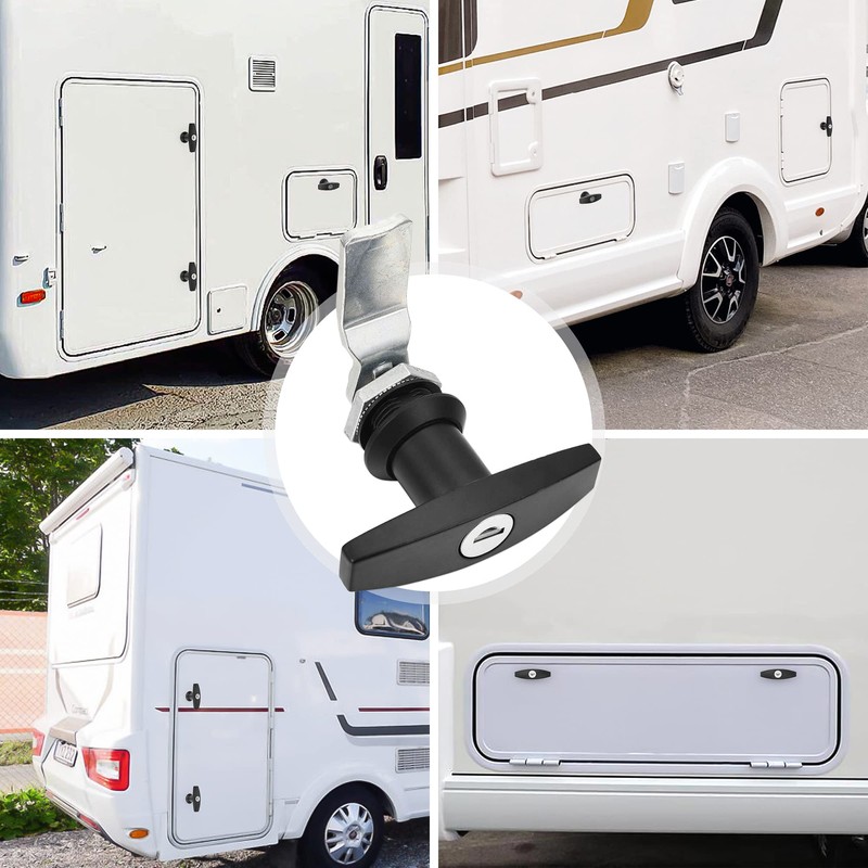 2 Packs T-Handle Door Lock, Truck Camper Trailer Locking Latch,
