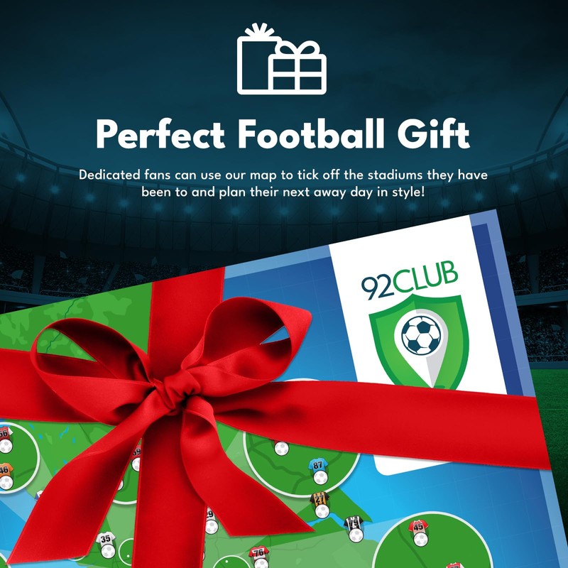 Football Ground Map 92 Club - Football Stadium A1 Wall