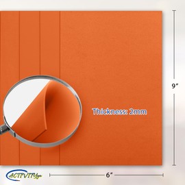 Orange EVA Foam Sheets, 6 x 9 Inch, 2mm Thick – Foam Paper for DIY Arts and Crafts, School Projects, and More – 8 Pack