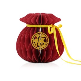 Fenyluxe Chinese New Year Honeycomb Paper Fortune Bag Table Centerpiece Decorations 2025 Lunar New Year Red Snake Decor Best China Snake Year Decoration Spring Festival Sign Gift for New Year Party