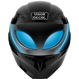 Alien VISOR TINT DECAL Graphic Sticker Helmet Fits: Icon Shoei Bell HJC Oneal Scorpion AGV V2 (V50 Alien)