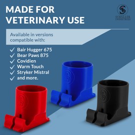 Veterinary Patient Warming Cage Door Adapter Compatible with Bair Hugger Warming Unit, Level I Equator & Desert Breeze, Cage Pet Bed Warmer Adapter for Heated Dog Bed or Cat Blanket Warmers, Red