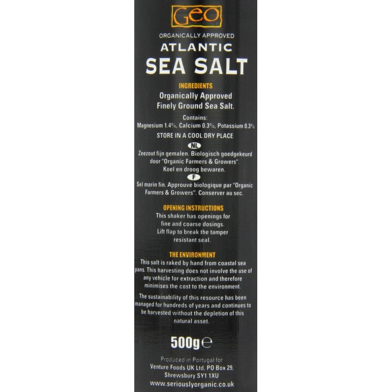Geo Organics Atlantic Sea Salt Shaker x 12 (Pack of