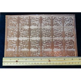 World Model Dollhouse Tin Ceiling Embossed Real Copper 1:12 Scale 9.5" x 6.25" Art Nouveau