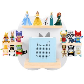 RZYLKA for Tonies Box Organizer Tonie Storage Shelf Wall Mounted, Magnetic Floating Shelves for Toniebox 1/2 Player Tonies Figures Characters, Display Collection 20~30 Characters (White)